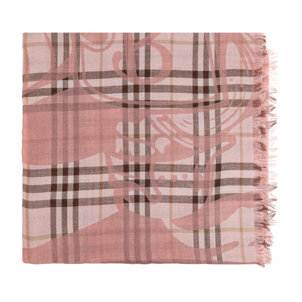 Burberry Unisex Roze Accessoires One Size, Wol, Wollen Sjaal