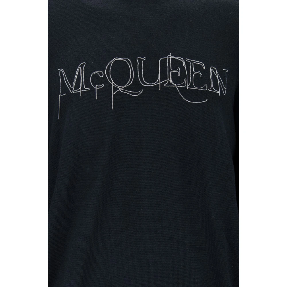 alexander mcqueen Heren wollen trui met metalen ketting Black Heren