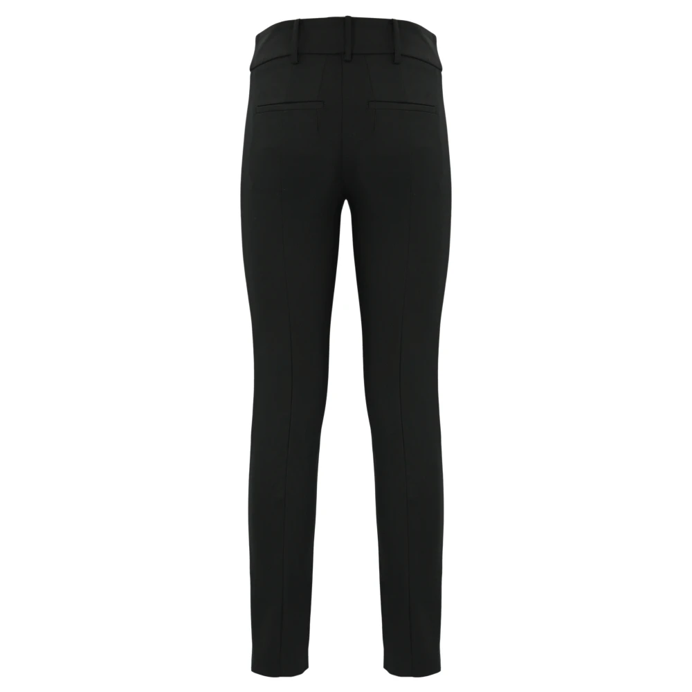 PATRIZIA PEPE Zwarte Katoenen Stretch Cropped Broek Black Dames
