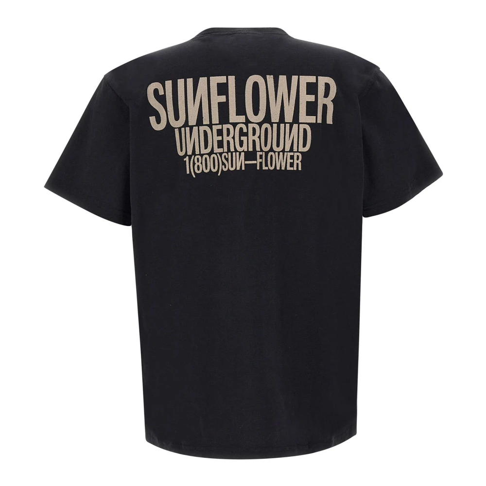 Sunflower Zwarte T-shirts en Polos met Zonnebloemen Black Heren