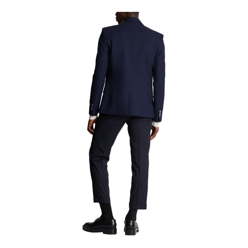 Balmain Twill 6-knoops jasje Blue Heren
