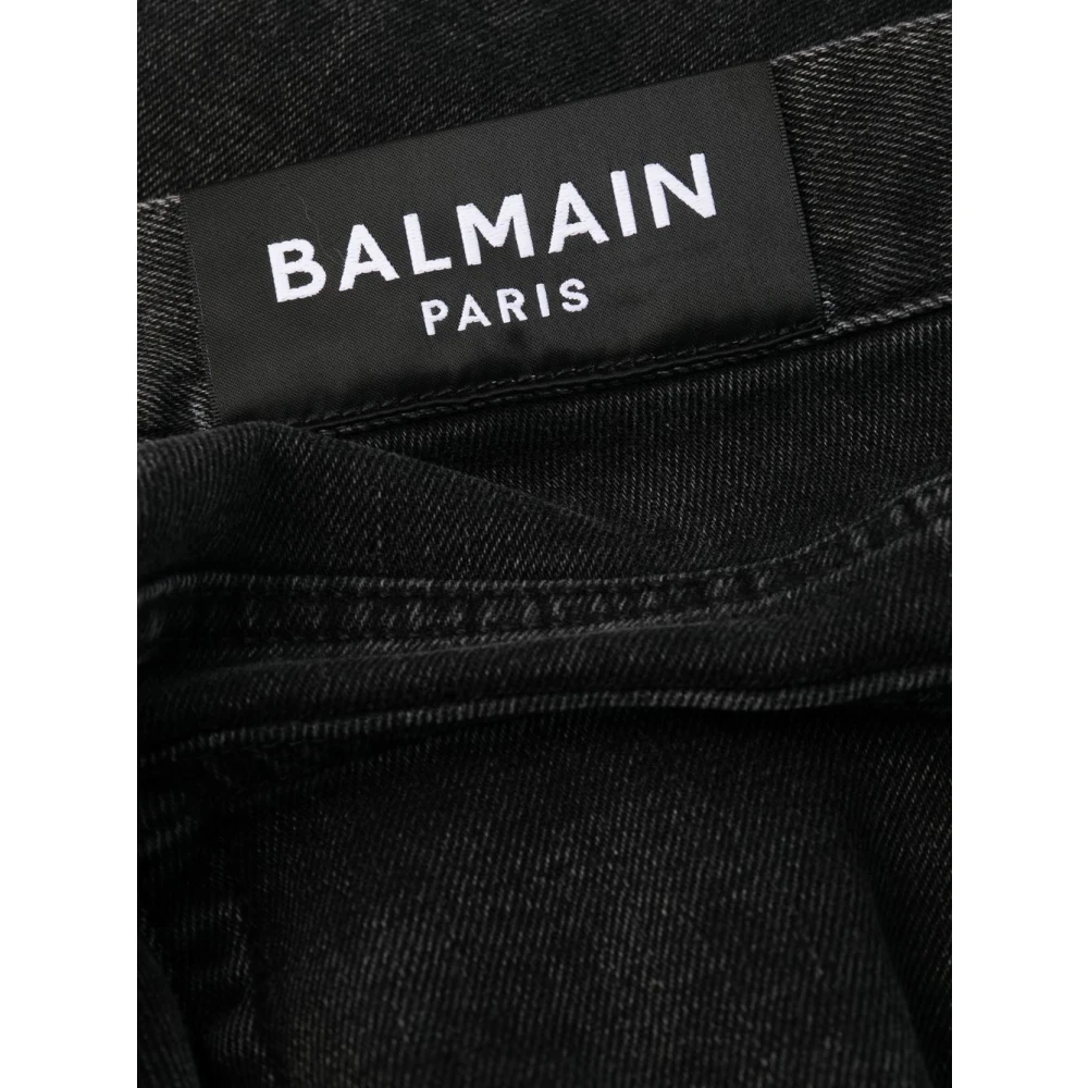 Balmain Skinny Low-Rise Denim Jeans Black Heren