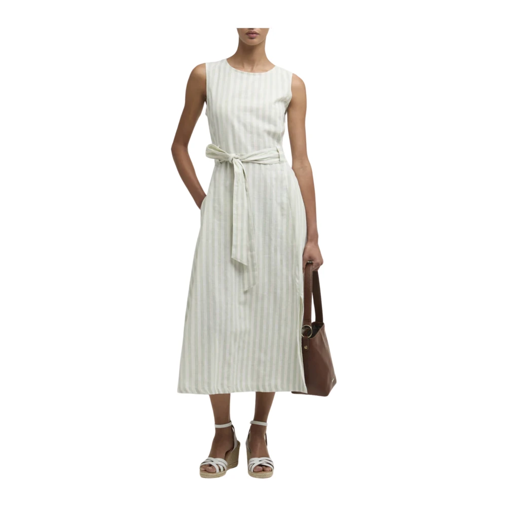 Barbour White Inez Striped Midi Dress - Female - Midi Dresses - Xs - Dresses