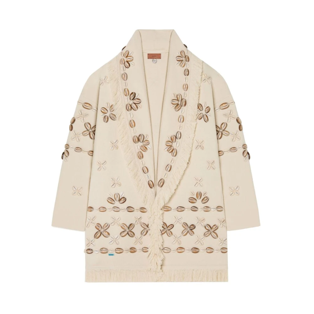 Alanui Shawl Lapel Sweater Beige Dames