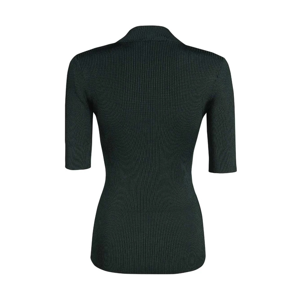 Stella Mccartney Geribbelde Viscose-Blend Top Green Dames