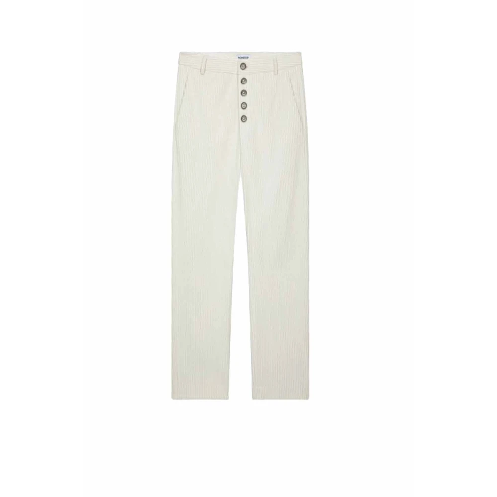 Dondup Nima Loose Chino Velvet Jeans Beige Dames
