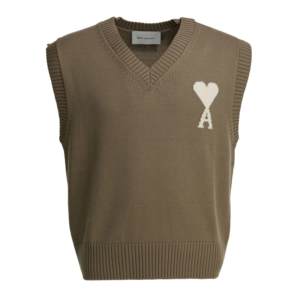 Ami Paris Uomo Marrone Maglie, M, New,