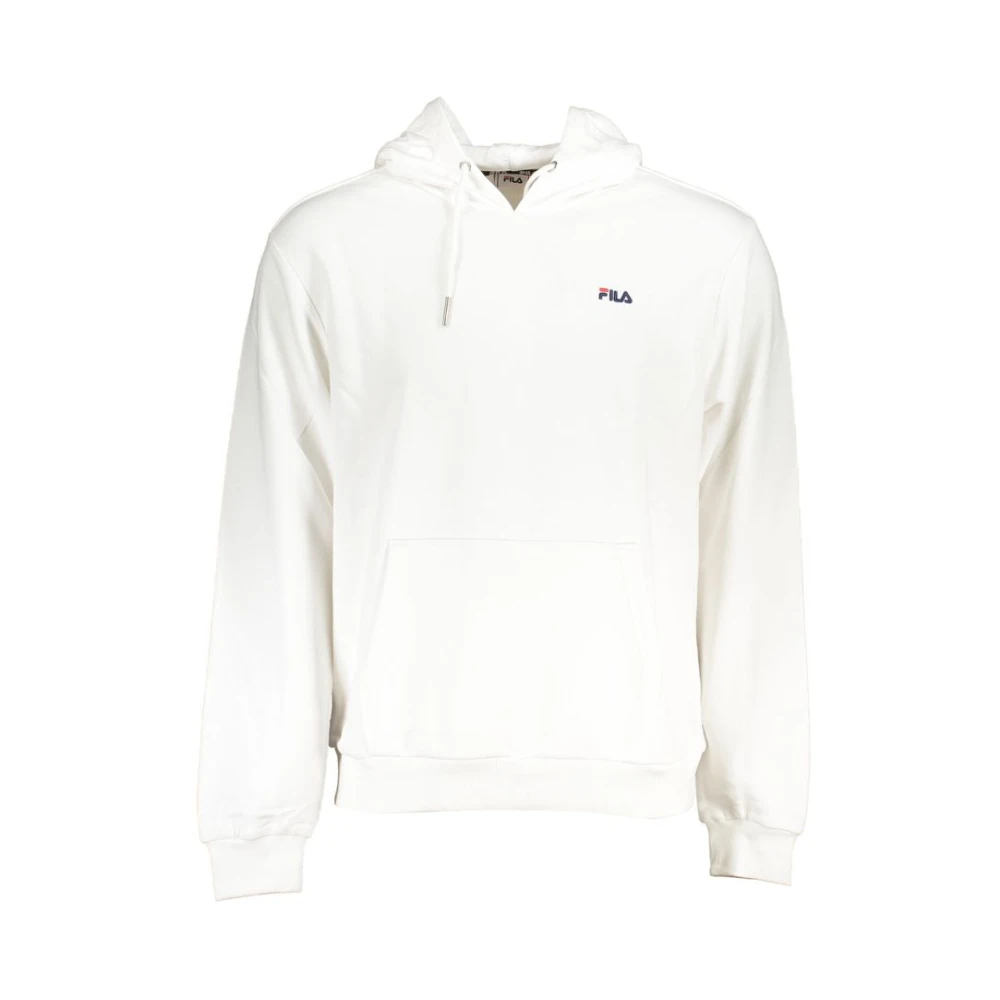 Fila Vit Hoodie Bomullsblandning Stiligt Sweatshirt White, Herr