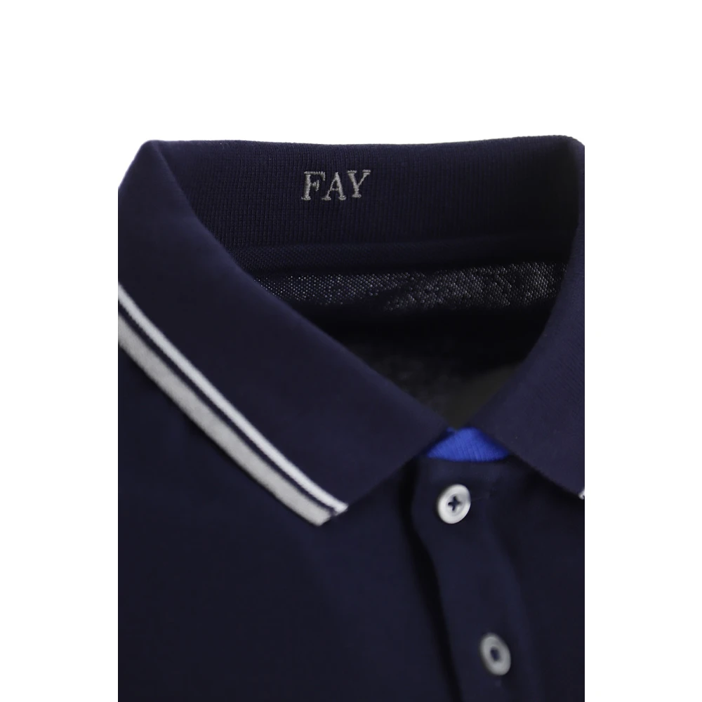 Fay Blauwe T-shirts en Polos Blue Heren