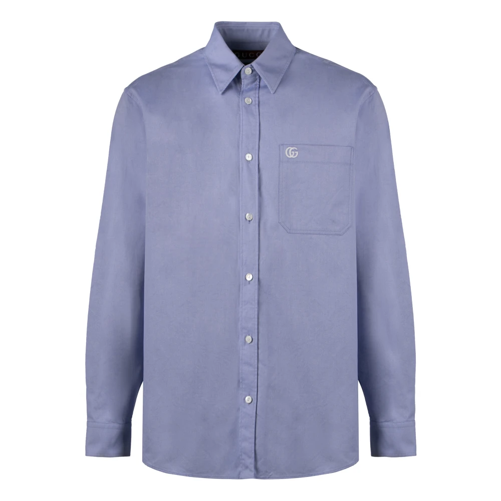 Gucci Blue Cotton-Oxford Shirt - Male - Casual Shirts - M - Shirts
