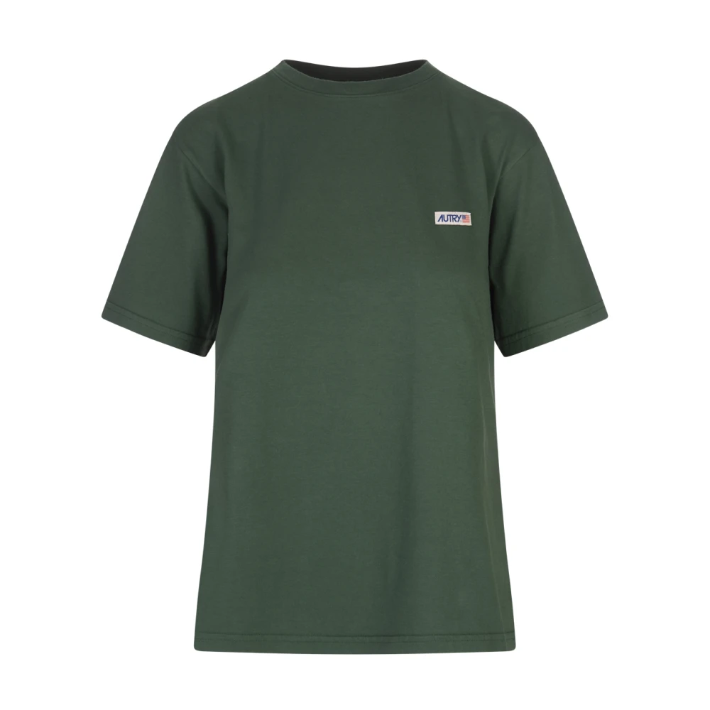 Autry Groene T-shirt met Medalist-trainersstijl Green Dames