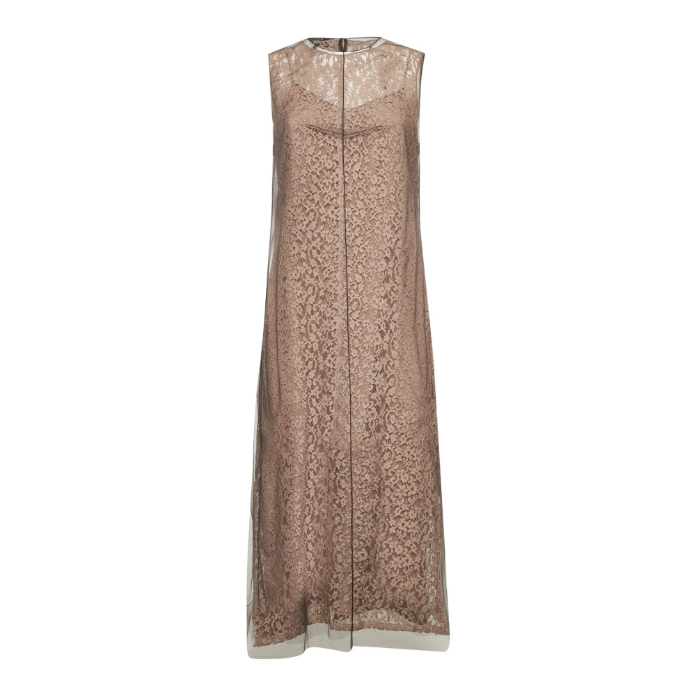 Fendi Pink Floral Lace Midi Dress - Female - Midi Dresses - 2XS - Dresses