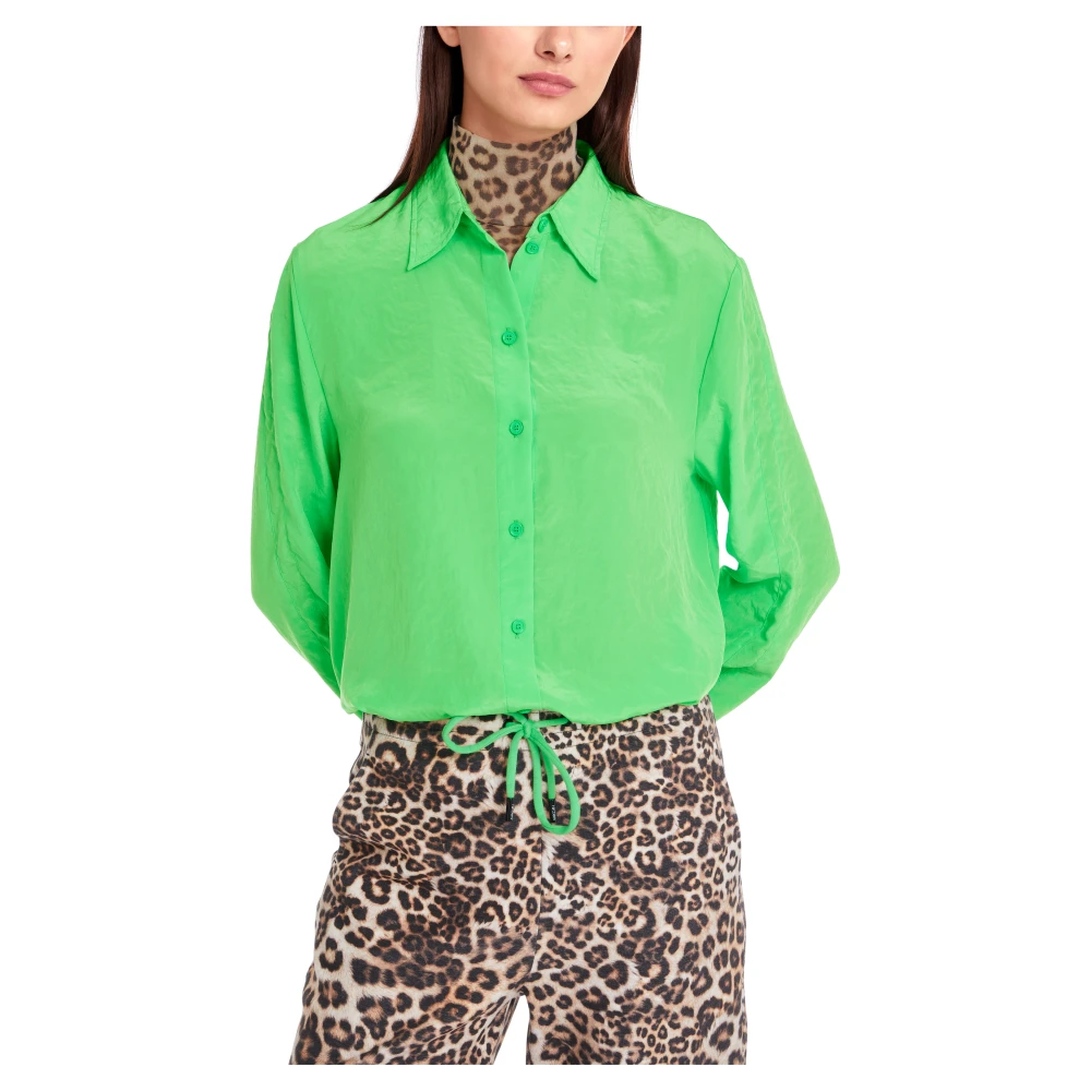 Marc Cain Lichte Hemdblouse met Ruche Green Dames