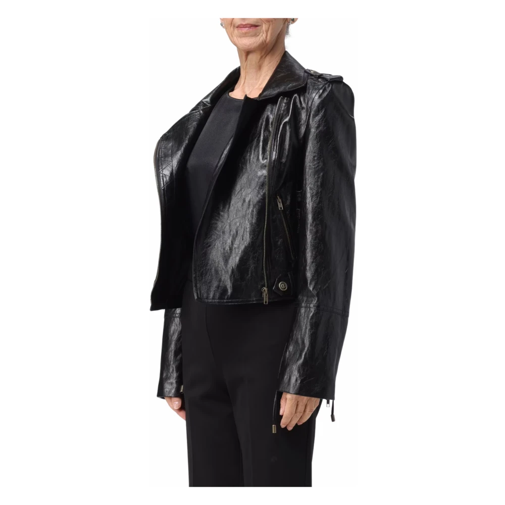 Twinset Leather Jackets Black Dames