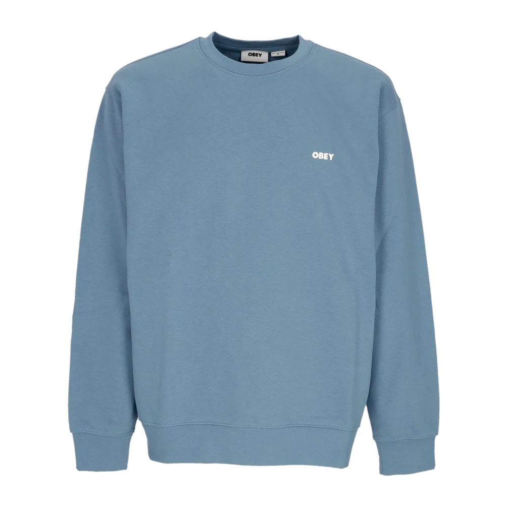 Obey Gedurfd Box Fit Crewneck Sweatshirt Blue Heren
