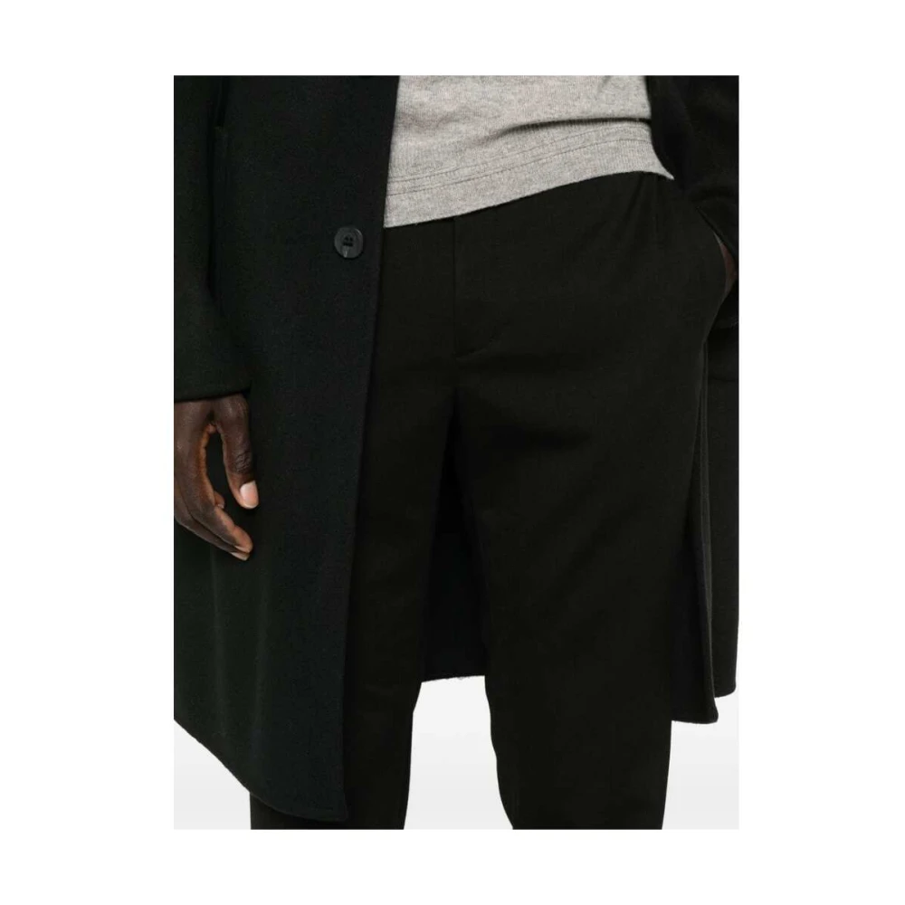 Incotex Zwarte wollen taps toelopende broek Black Heren