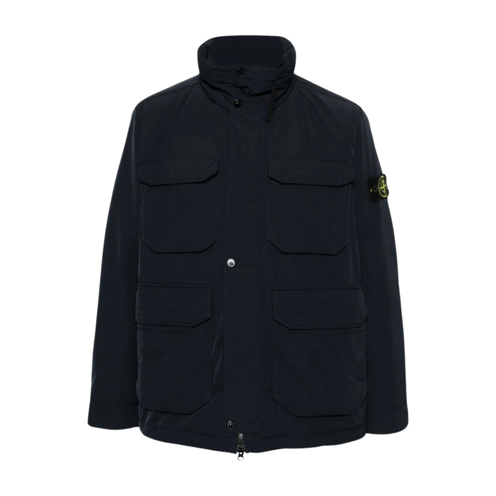 Stone Island Blauw Gewatteerd Jack PrimaLoft Ontwerp Blue Heren
