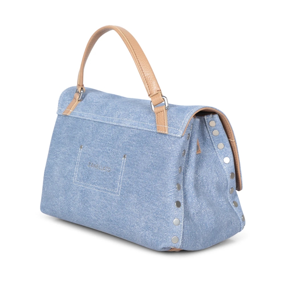 Zanellato Verstelbare denim canvas tas Blue Dames