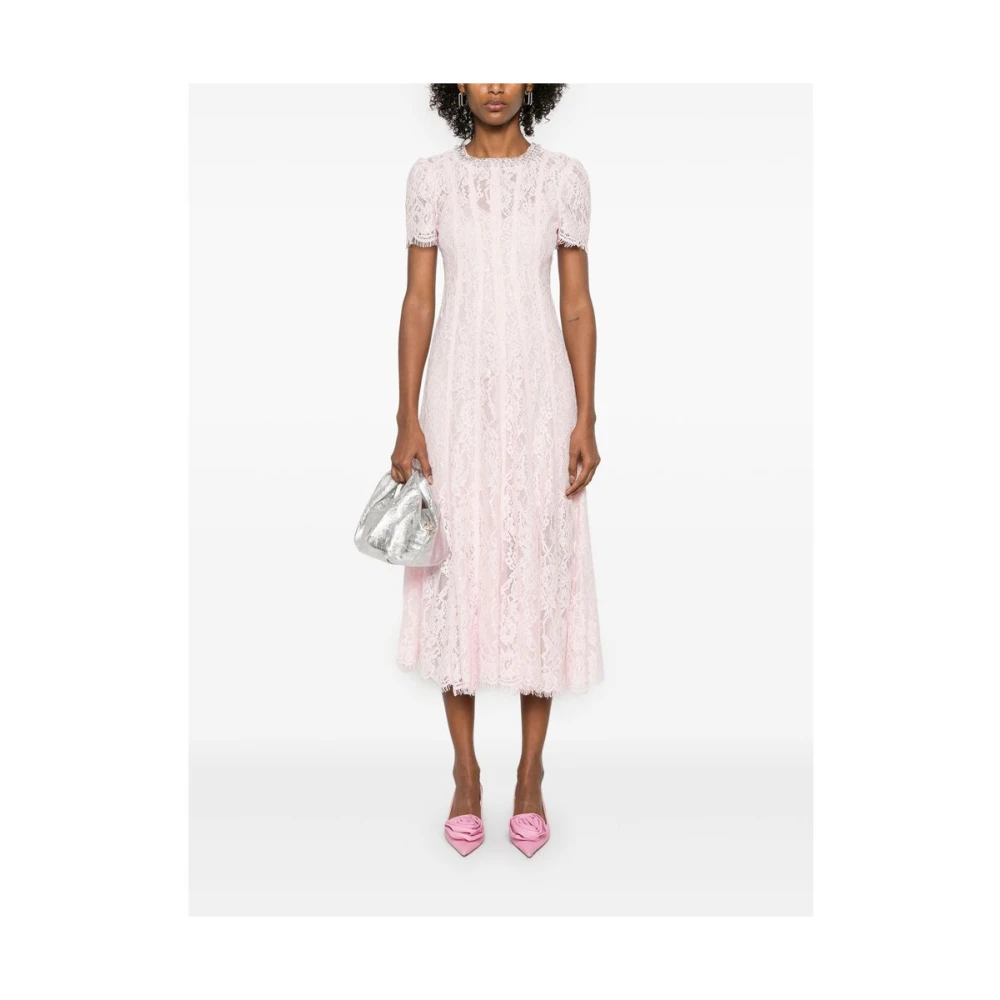 Self Portrait Kristal Versierde Roze Tulle Jurk Pink Dames