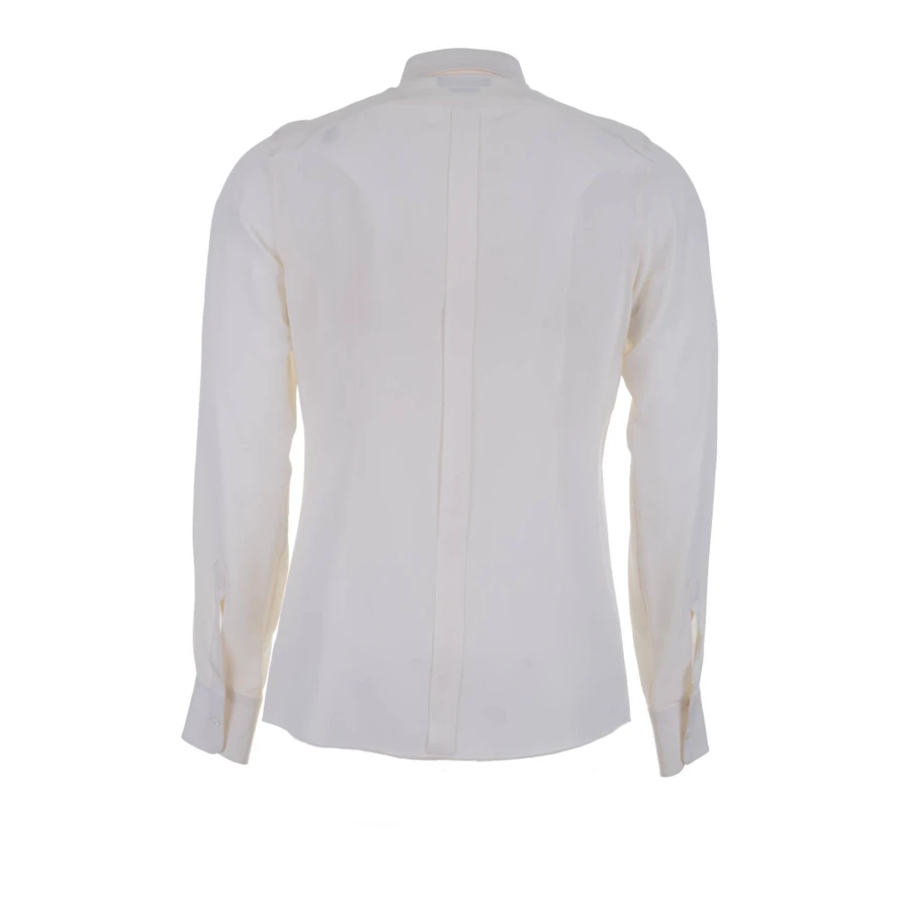 Dolce & Gabbana Zijden Overhemd Lange Mouwen Gold Collection Beige Heren