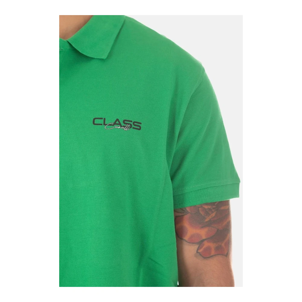 Just Cavalli Heren Logo Polo Shirt Green Heren