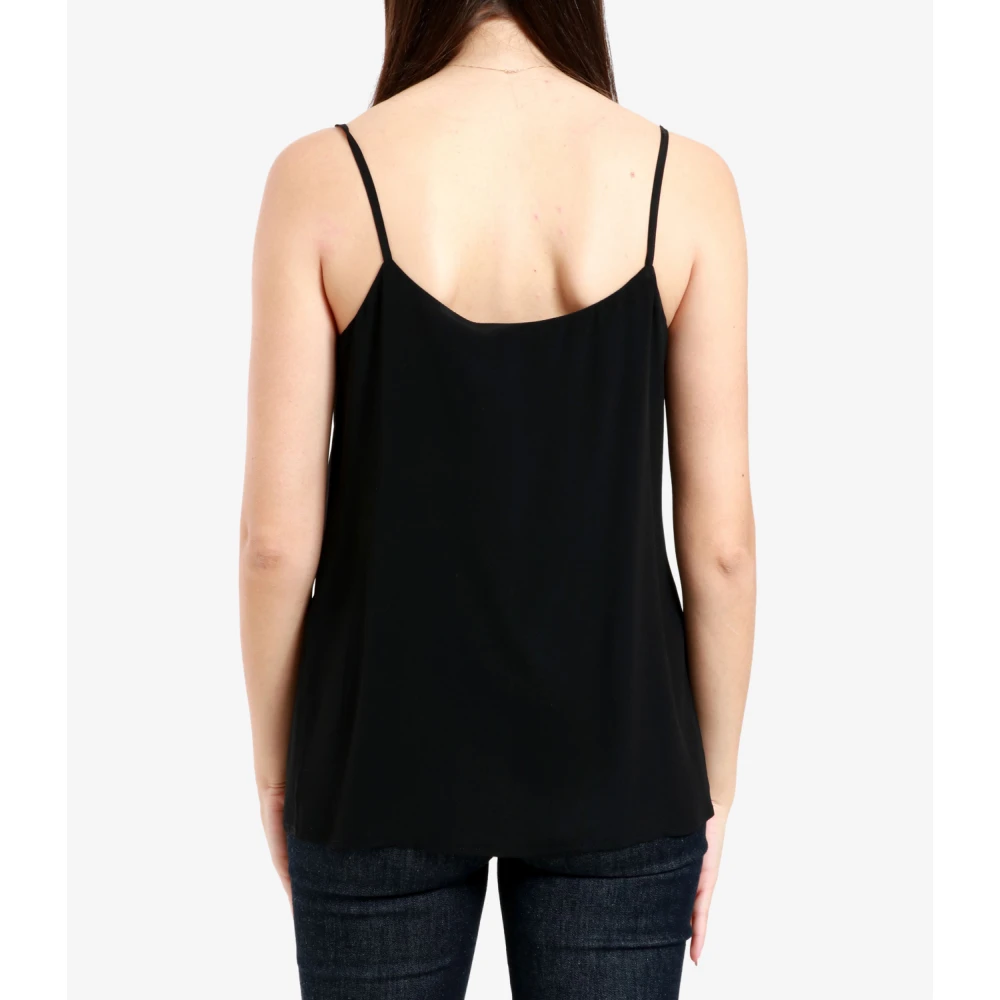 Simona Corsellini Zwarte Top met Strik Detail Black Dames