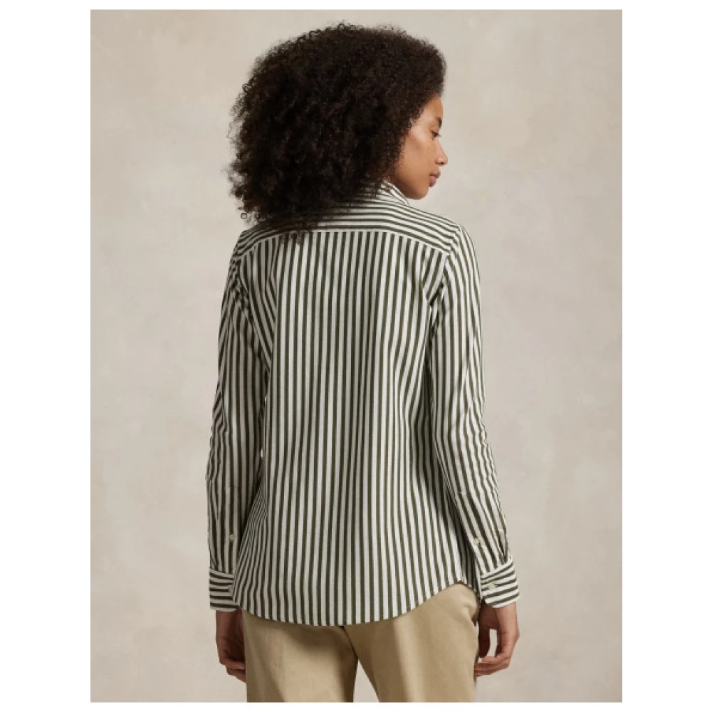 Polo Ralph Lauren Gestreept Polo Gebreid Overhemd Green Dames