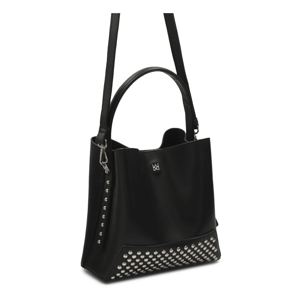 Kazar Zwarte handtas met zilveren studs Black Dames