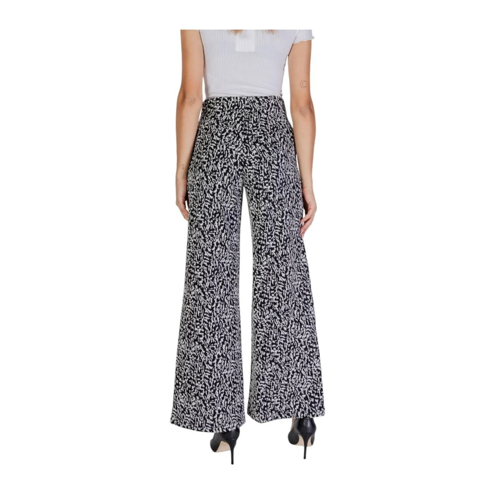 Ichi Zwarte Stretch Polyester Blend Jeans Black Dames
