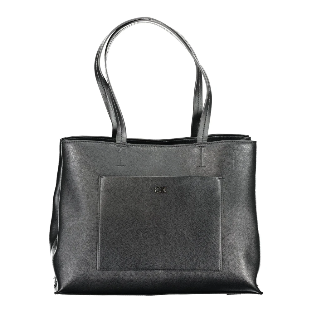 Calvin Klein Zwarte Schoudertas met Meerdere Compartimenten Black Dames