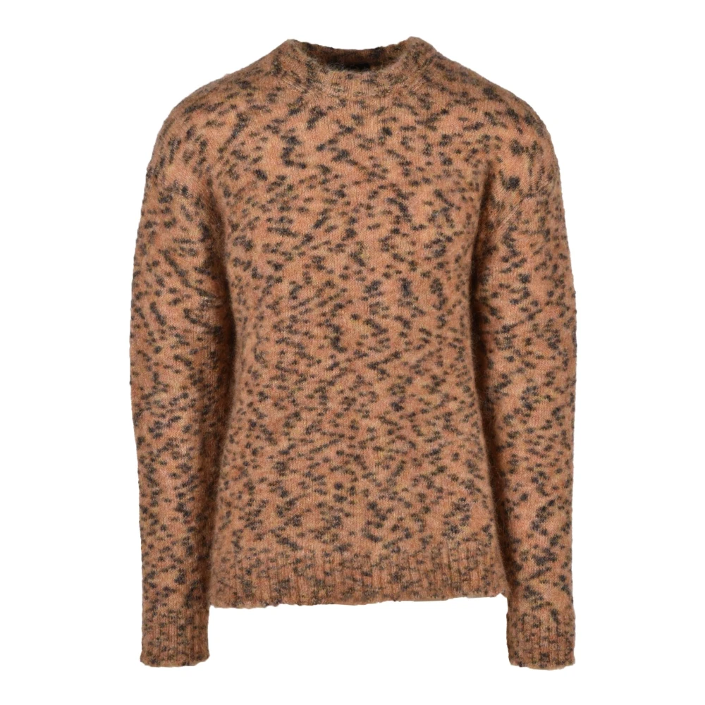 Roberto Collina Mohair Blend Gebreide Trui Brown Heren