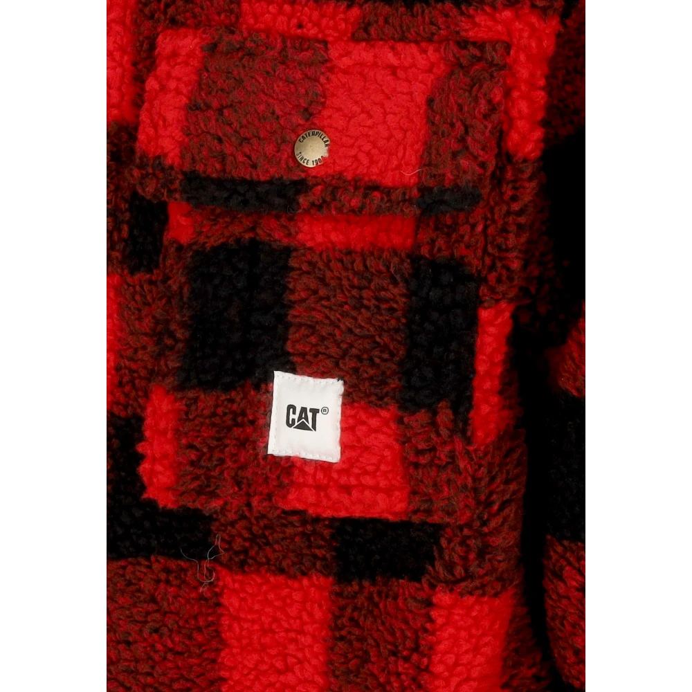 CAT Sherpa Gewatteerd Overshirt Rood Zwart Multicolor Heren