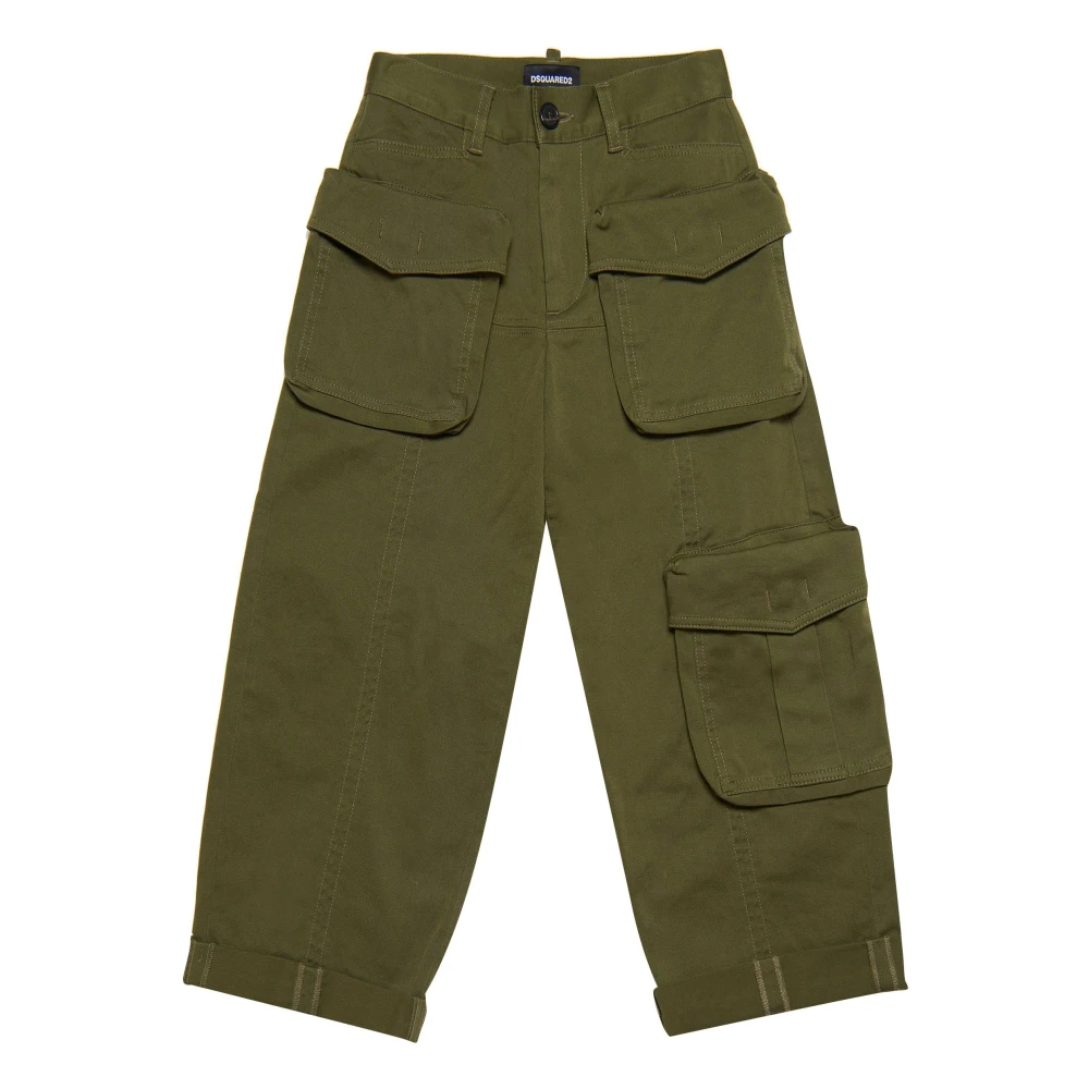 Dsquared2 Girls Green Trousers, 14 Y, Cargo Trousers