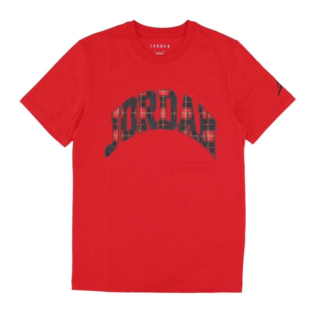 Jordan Mannelijk Rood Tops Heren, L, Katoen, Holiday T-Shirt Met Ronde Hals