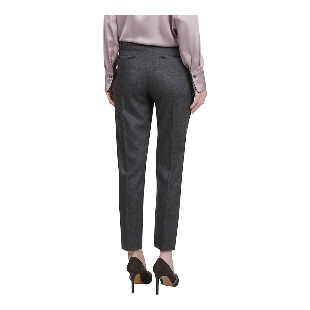 Eleventy Slimme Kasjmier Wollen Broek Rechte Pijp Gray Dames