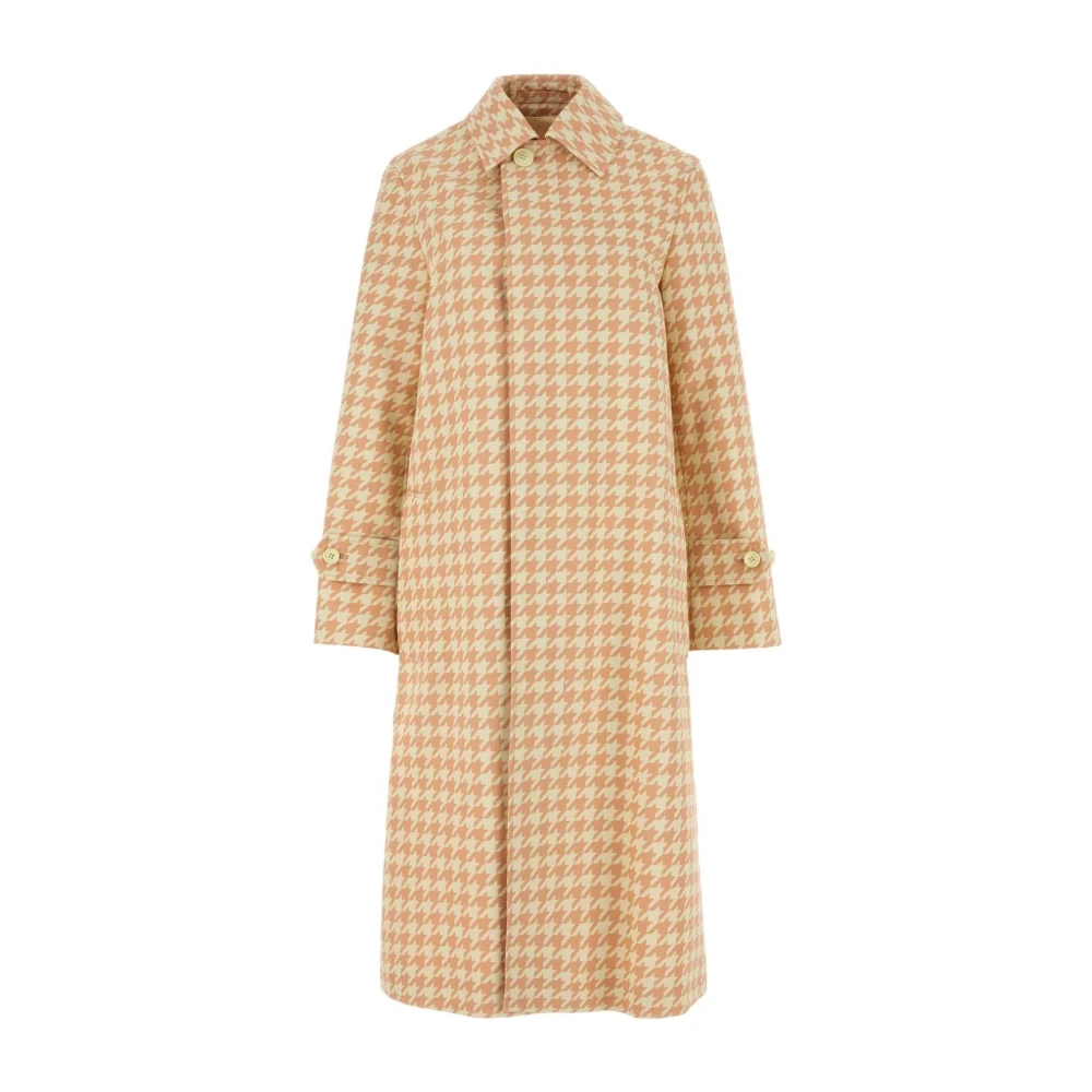 Burberry Women's Orange Embroidered Twill Coat