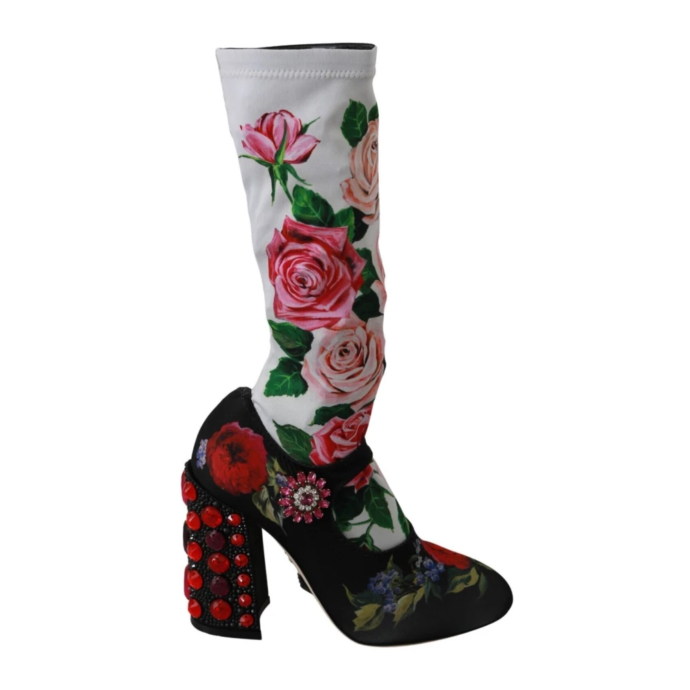Dolce & Gabbana Women's Floral Embellished Socks Boots