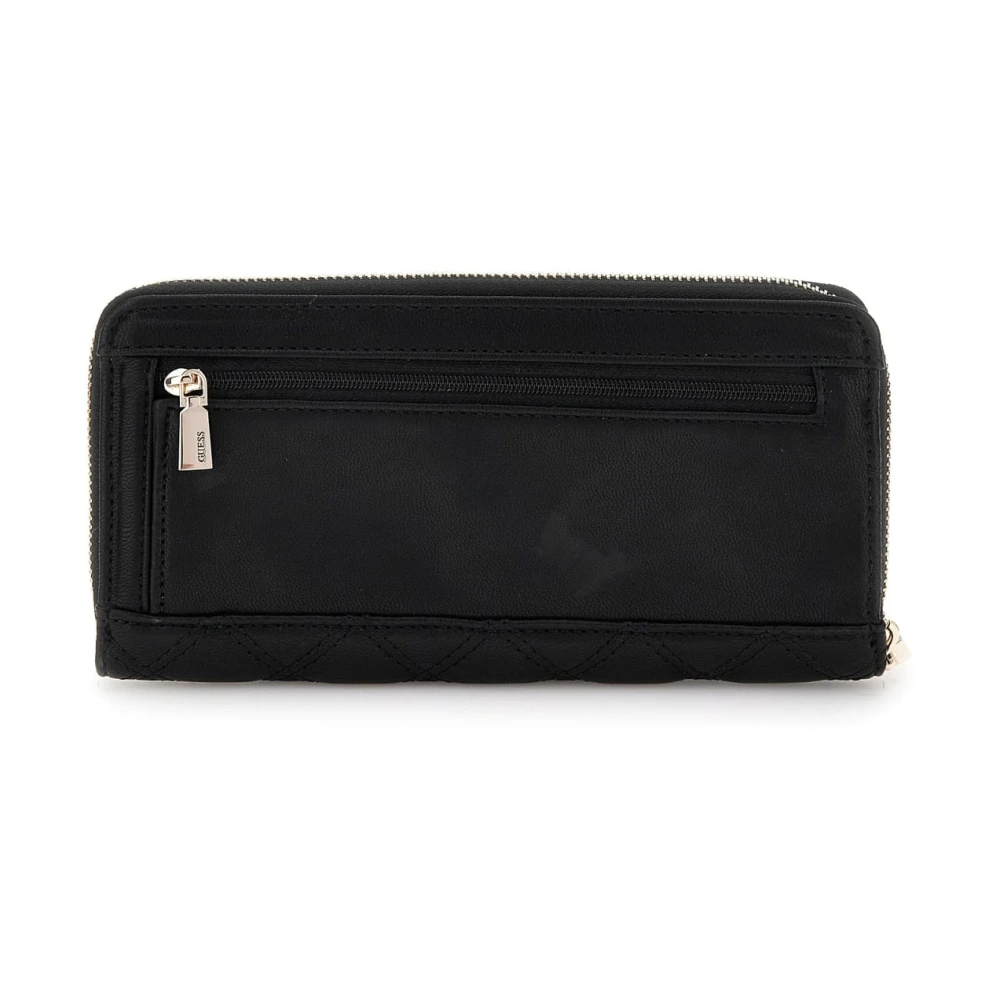 Guess Stijlvolle Grote Ritsportemonnee Zwart Black Dames