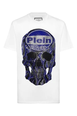 Round Neck Strass Skull T-shirt
