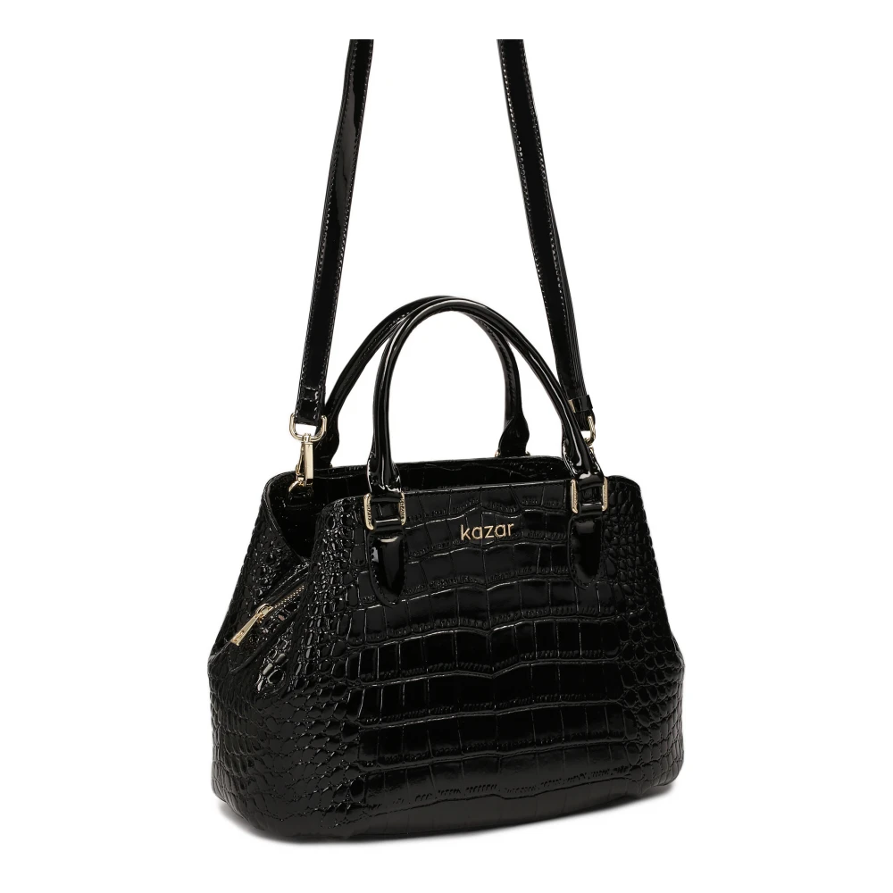 Kazar Elegante stijve handtas met handvatten Black Dames