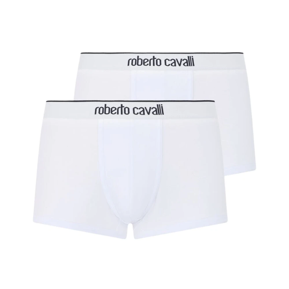 Roberto Cavalli White Underpants, Male, L, Cotton Boxers Bi-Pack