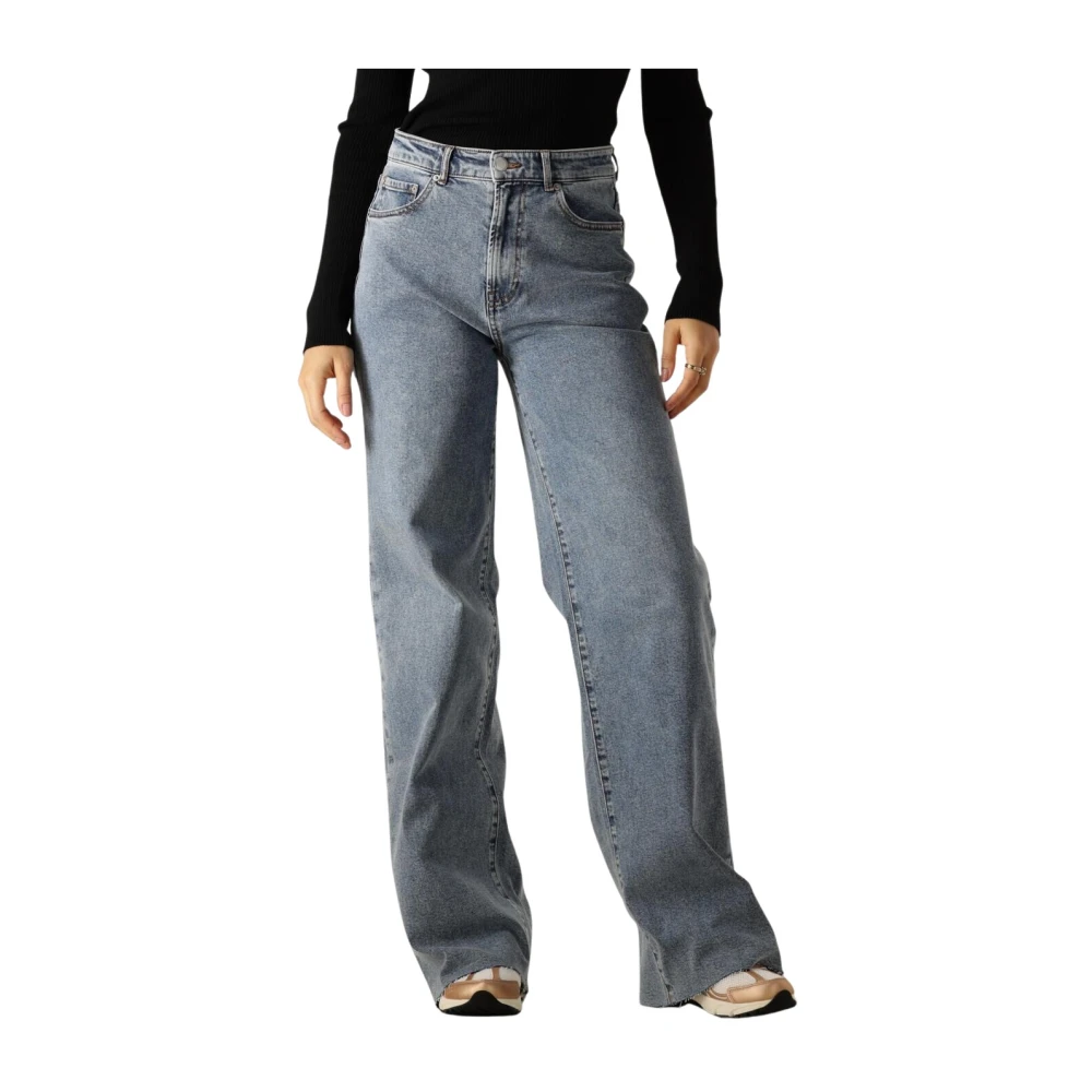 Catwalk Junkie Donkerblauwe Loose Fit Wide Jeans Blue Dames