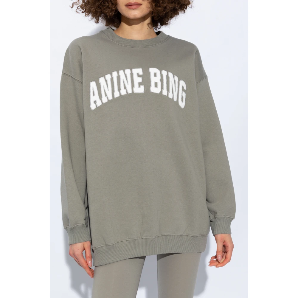 Anine Bing Tyler sweatshirt met logo Gray Dames