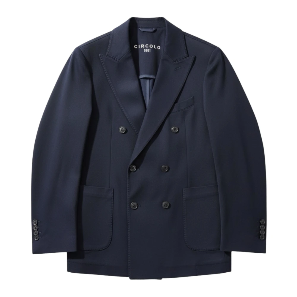Circolo 1901 Men's Blue Blazers, Xl, Double Breasted Jacket
