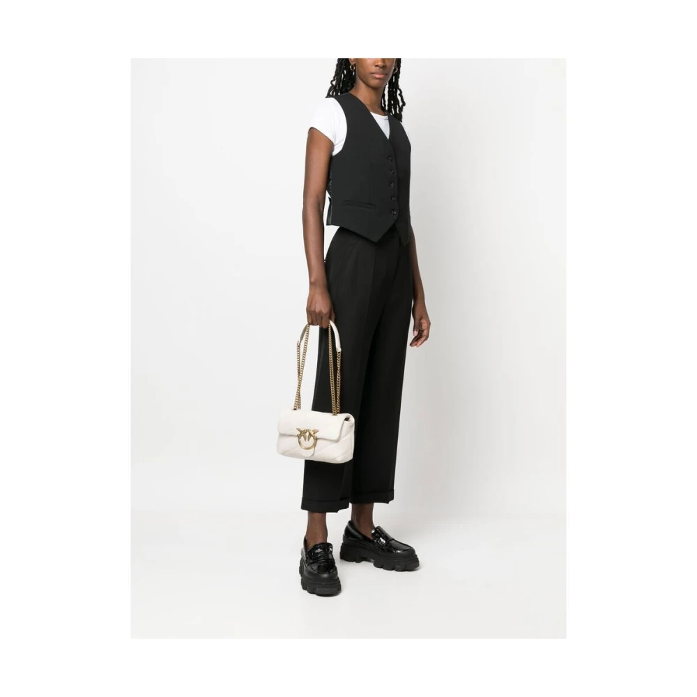 pinko Gewatteerde schoudertas met Love Birds White Dames