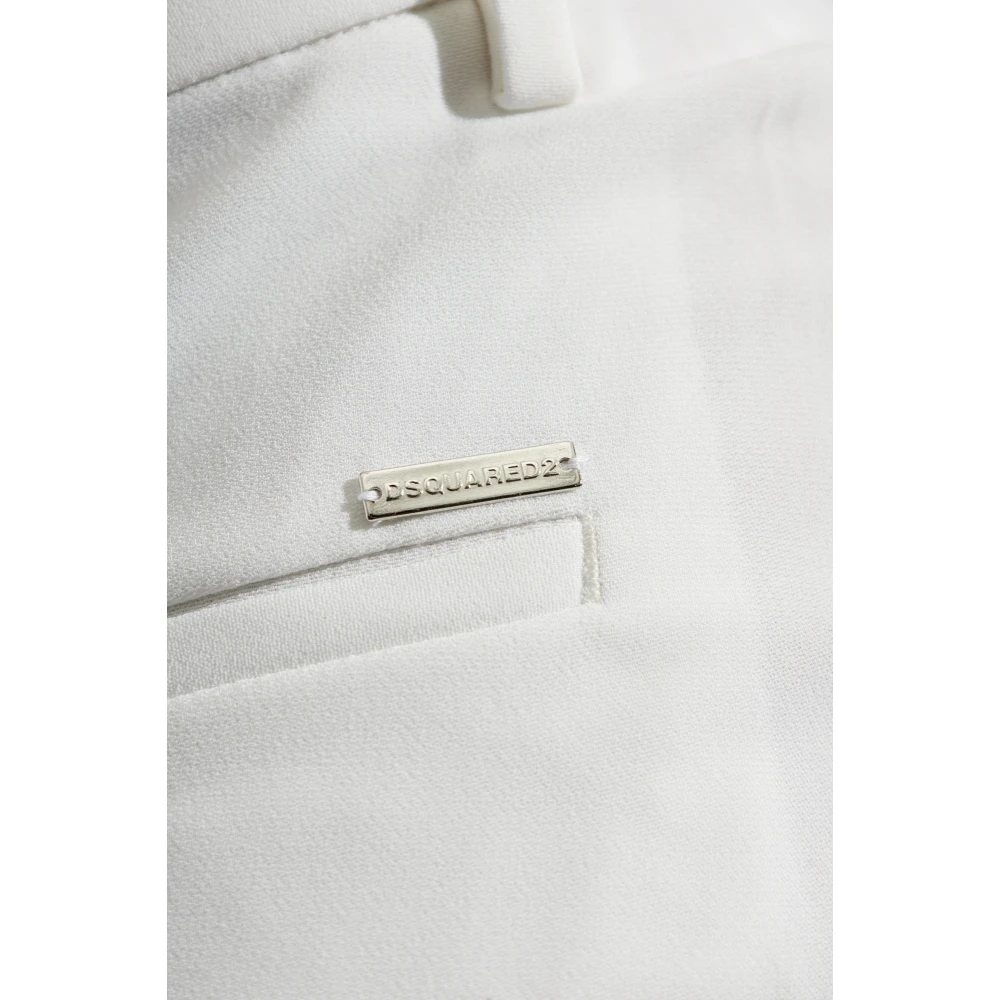 Dsquared2 Wijde geplooide broek White Dames