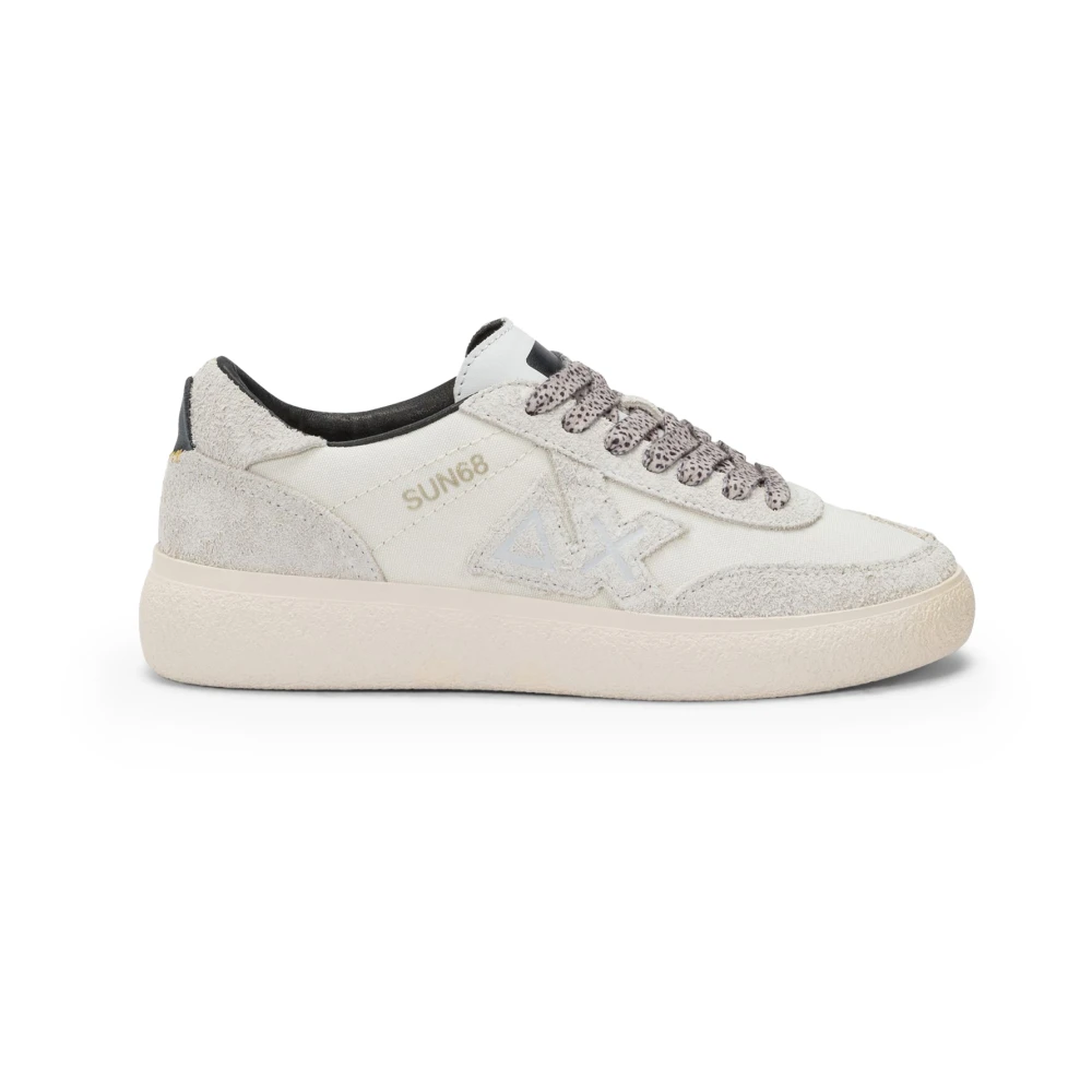 Sun68 Witte Sneakers Logo Detail Dames Schoenen