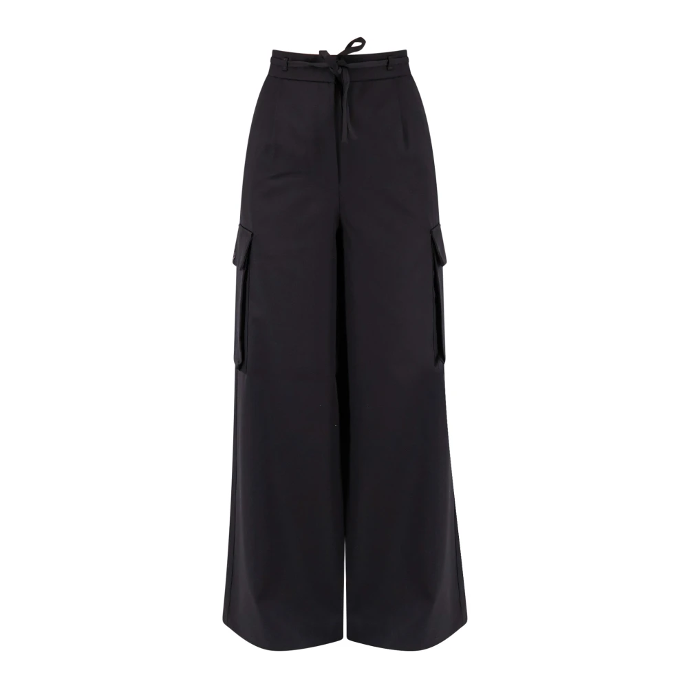Róhe Cargo wollen broek met zakken Black Dames