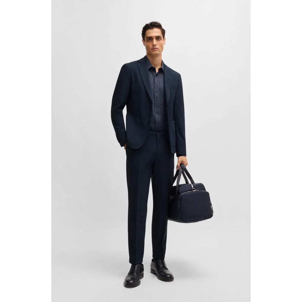 Hugo Boss Blauwe deconstructed jas met klassieke revers Blue Heren