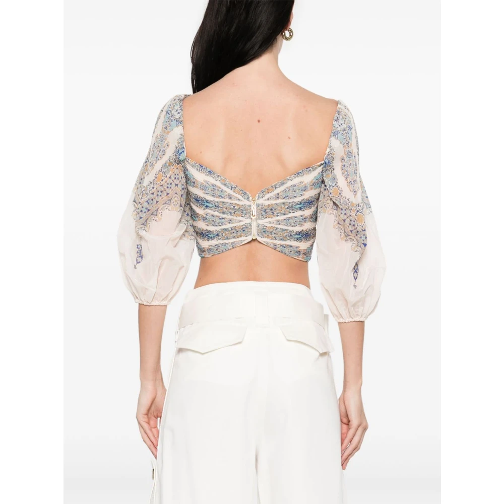 Zimmermann Blauwe Paisley Print Top Multicolor Dames